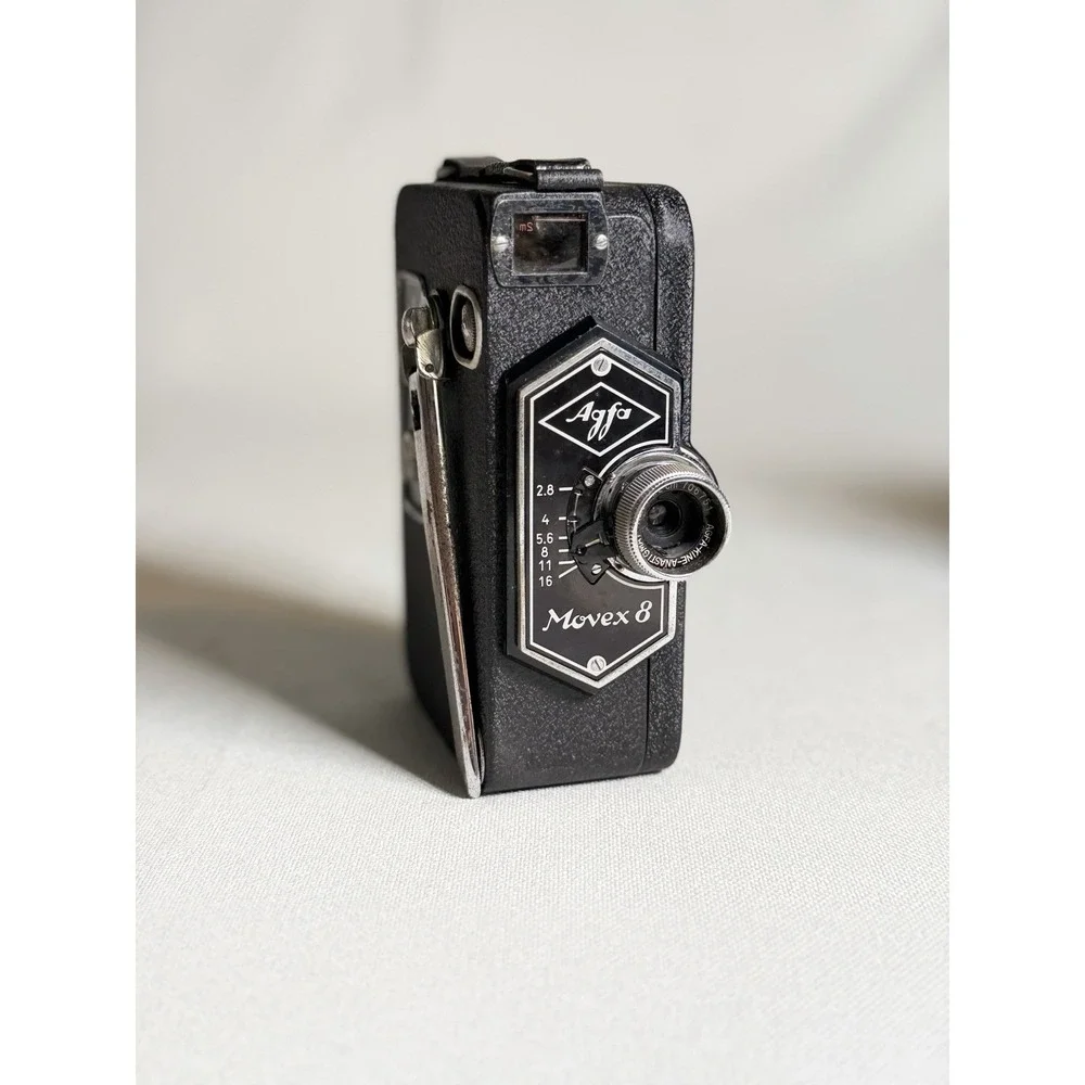 Vtg Agfa Movex 8 Movie Camera - WORKING MOTOR - w/ Case & Agfacolor Cassette
